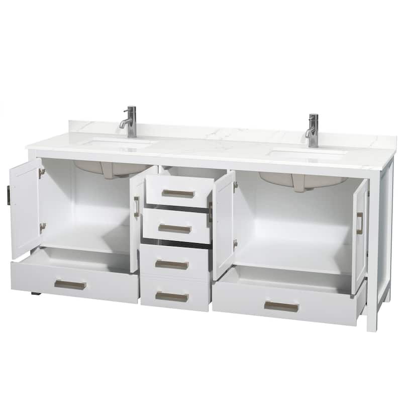 Wyndham Collection WCS141480D-QTZ-UNSMXX Sheffield 80" Free Standing