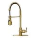 preview thumbnail 8 of 26, Copper Pre-Rinse Spring Kitchen Faucet Single Level Handle and Pull Down Sprayer