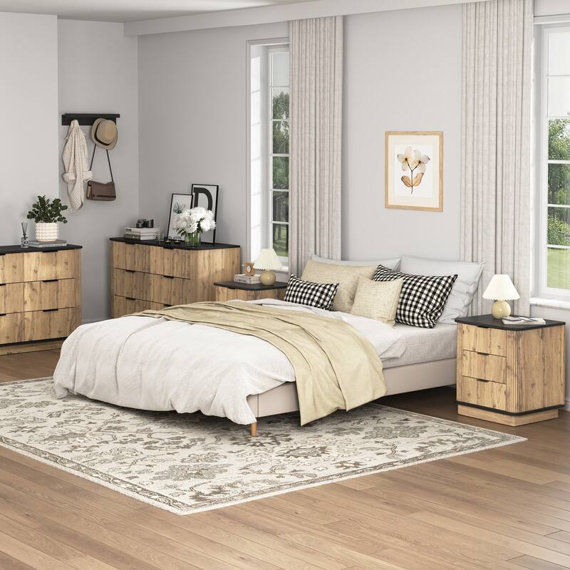 Multi-Functional Three-Drawer MDF Nightstand, 19*15.7*17.5 Inches