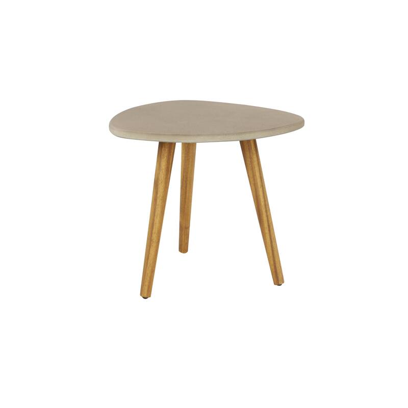 Gray Concrete Resin Modern Outdoor Dining and Accent Table Collection