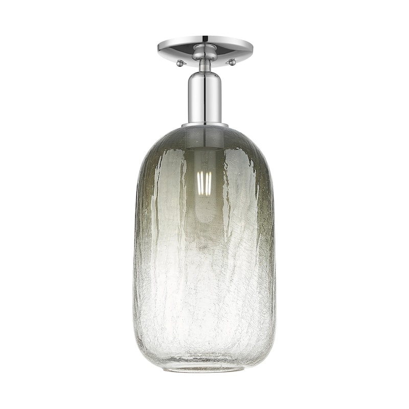 Innovations Lighting 716-1C-17-7 Brookhaven Cloche Semi-Flush - Polished Chrome / Slate
