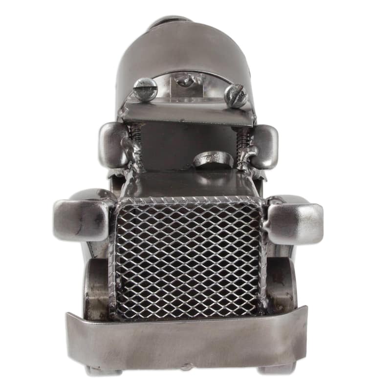 Novica Handmade Rustic Cement Mixer Recycled Metal Sculpture