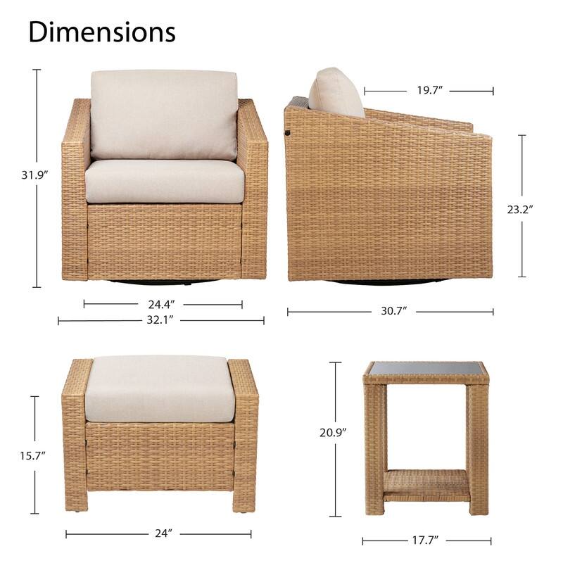 Oakley Outdoor Wicker Patio Furniture Swivel Chair