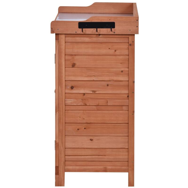 39 in. W x 37.4 in. H Storage Cabinet Garden Shed Potting Bench Table with 2-Tier Shelves and Side Hook