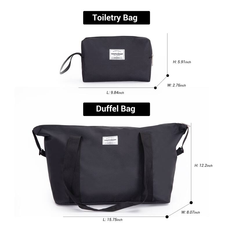 Durable 3-Piece Polyester Luggage Set (18" Carry-On, Travel Bag, Toiletry Bag) with 360° Spinner Wheels