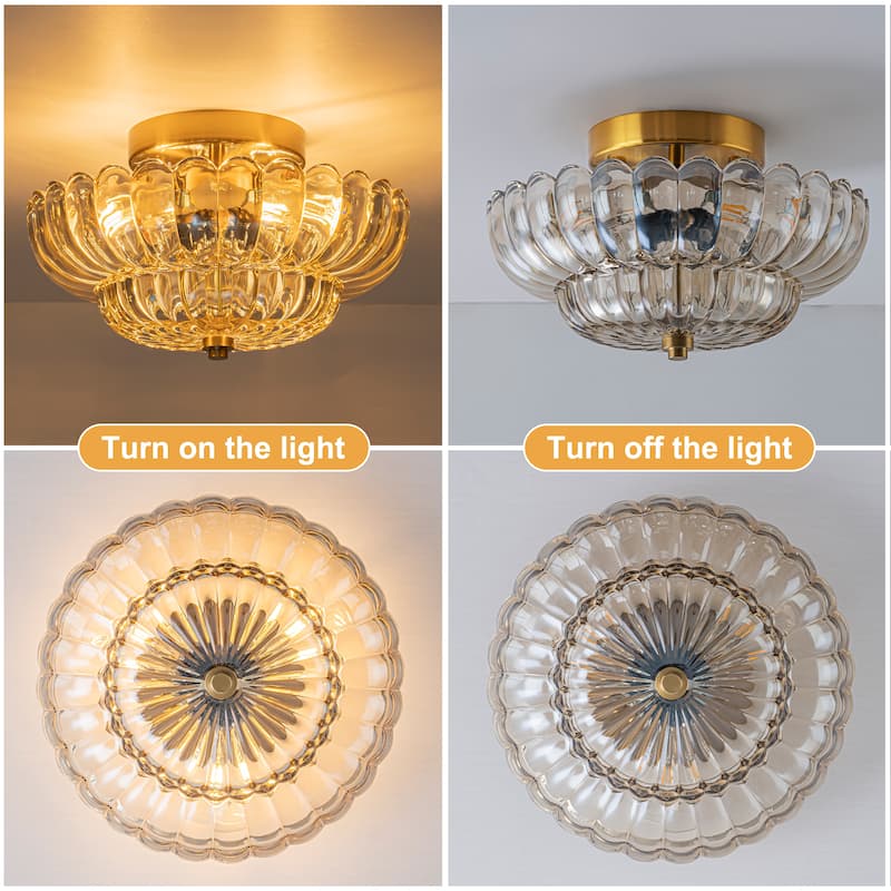 Starsky Modern 3-light Glass Semi Flush Mount