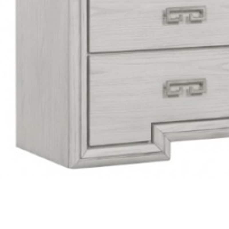 Basil 6 Drawer Wide Dresser, Rustic White Solid Wood, Cedar Lining