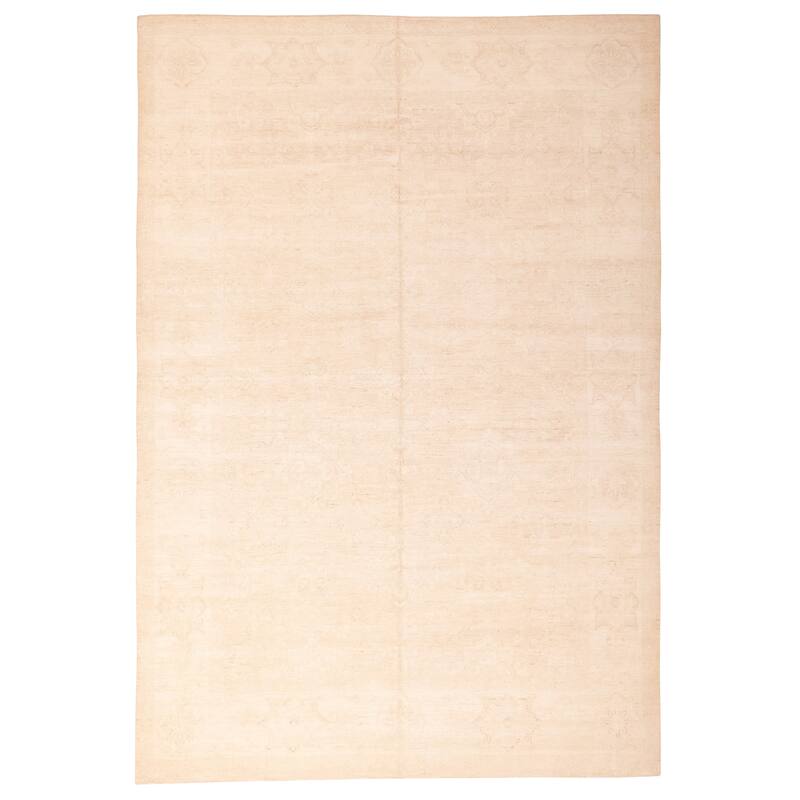 ECARPETGALLERY Hand-knotted Peshawar Oushak Beige Wool Rug - 9'10 x 14'4