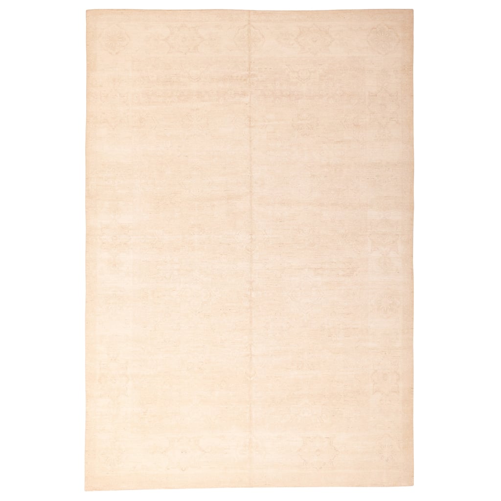 ECARPETGALLERY Hand-knotted Peshawar Oushak Beige Wool Rug - 9'10 x 14'4