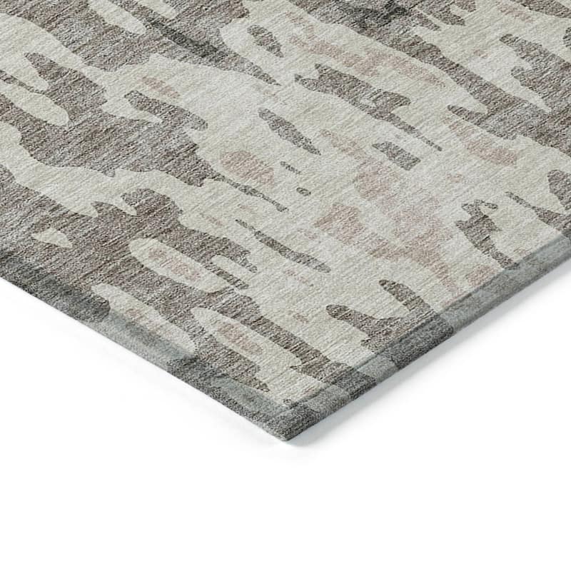 Machine Washable Indoor/ Outdoor Abstract Contemporary Chantille Rug