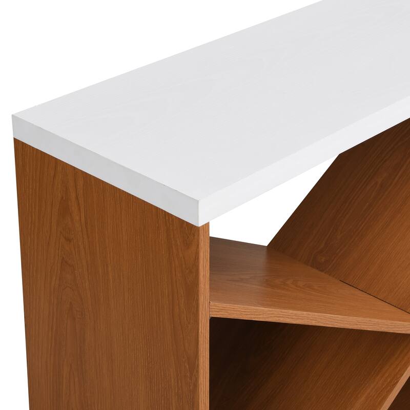 console table with open X Shape shelf