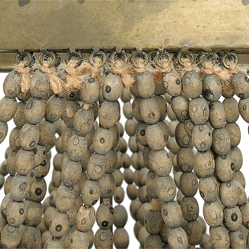2-Tier Draped Wood Bead Chandelier
