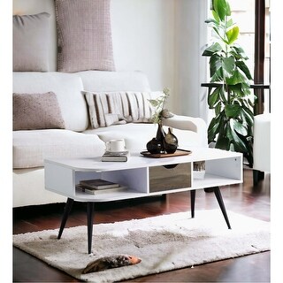 White and Black Finish Coffee Table - Bed Bath & Beyond - 42605289