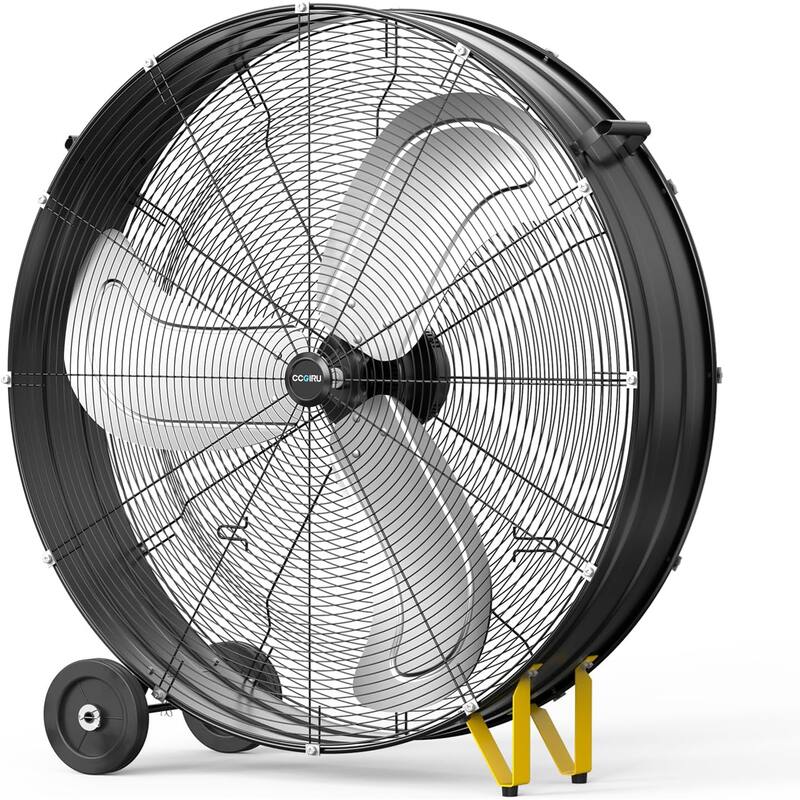 36" Industrial 2-Speed 450W Adjustable High Velocity Portable Drum Fan with Wheel