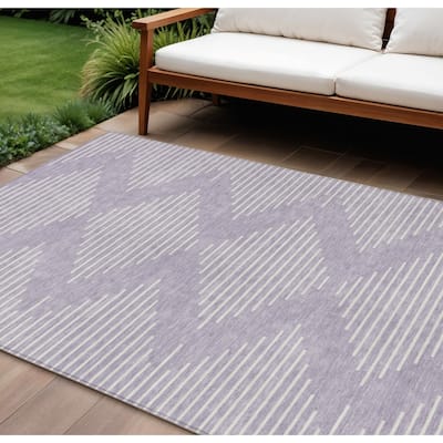 HomeRoots Geometric Transitional Rectangle Outdoor Rug