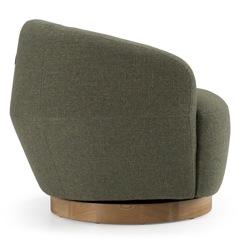 Divani Casa Agatha Modern Hemp Fabric Swivel Accent Chair