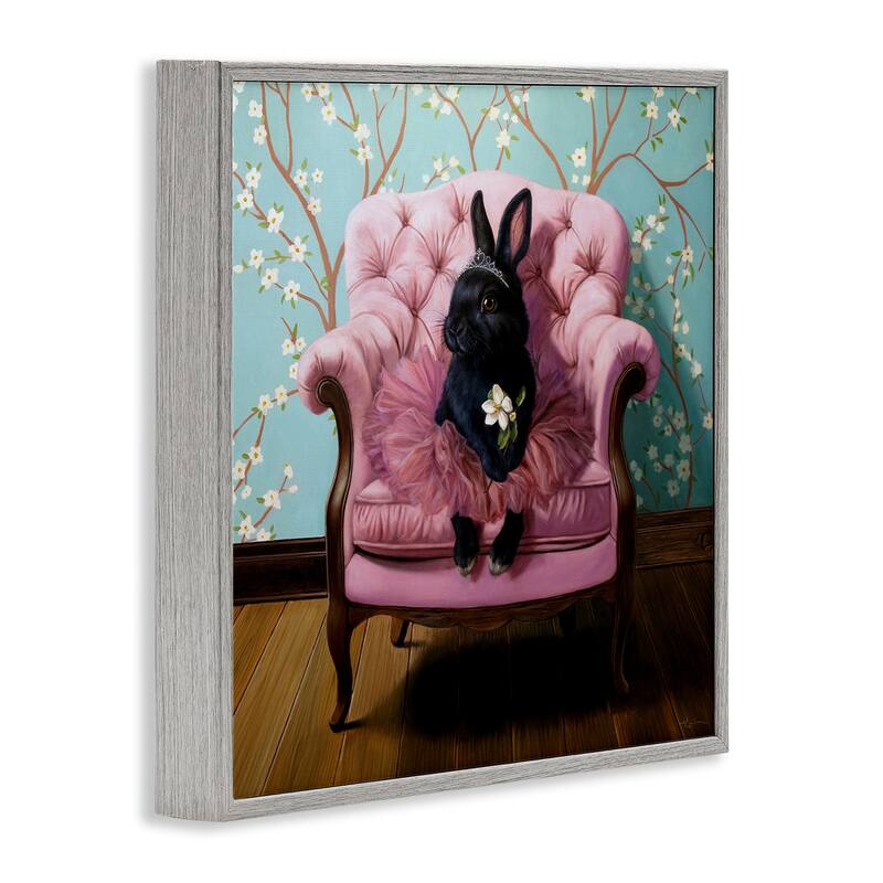 Stupell Girlie Rabbit in Tutu Framed Giclee Art Design By Lucia Heffernan