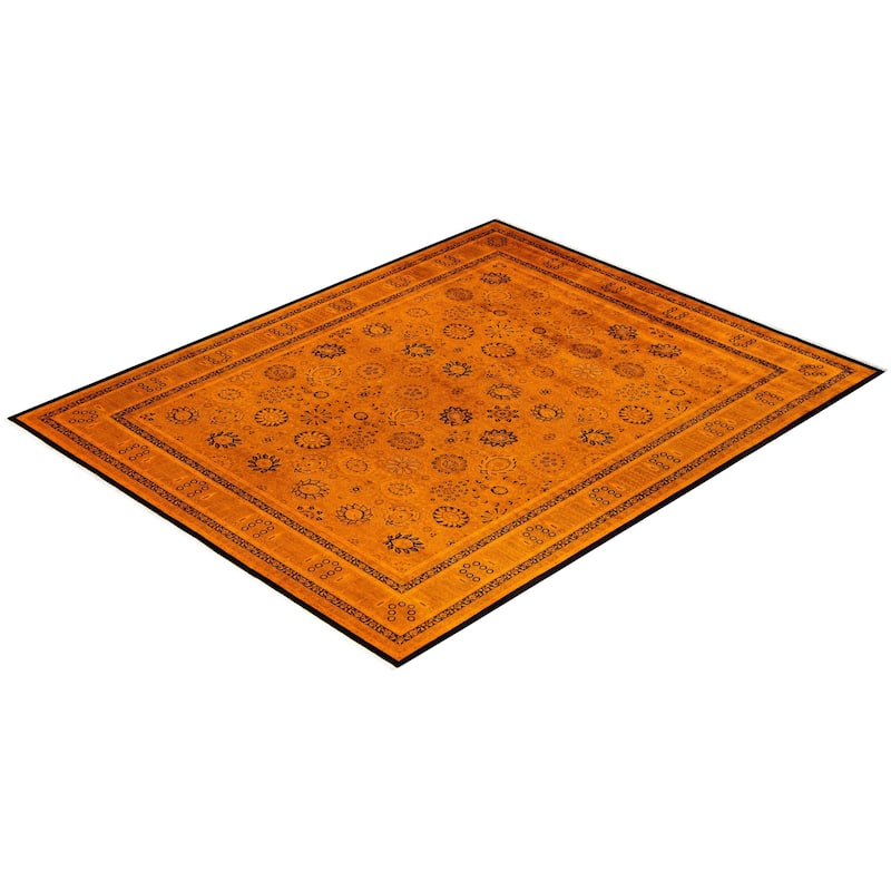 Fine Vibrance, One-of-a-Kind Hand-Knotted Area Rug - Orange, 8' 2" x 10' 3" - 8' 2" x 10' 3"