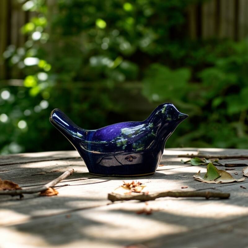 Stoneware and Ceramic Bird Garden Statuary Sculptural Silhouette