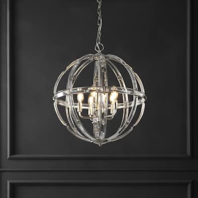 SAFAVIEH Couture Giordano Crystal Round Pendant - 19.25 IN W x 19.25 IN D x 25.5 / 73.5 IN H