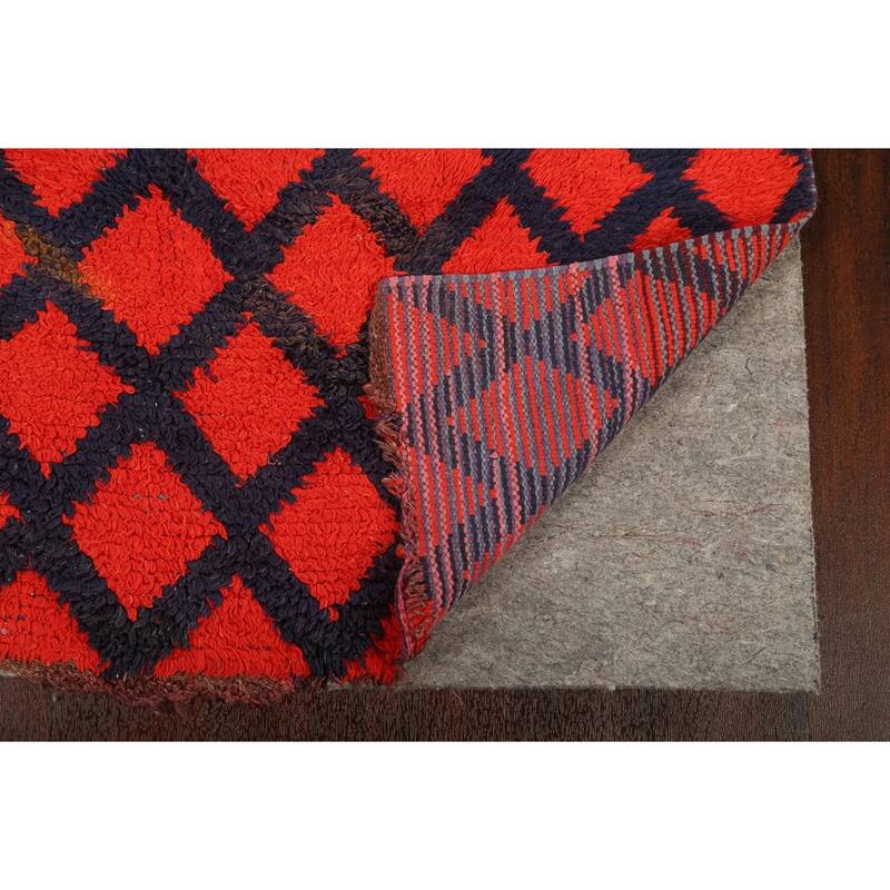 Checkered Tribal Moroccan Oriental Wool Area Rug Hand-knotted Carpet - 2'9" x 5'8"