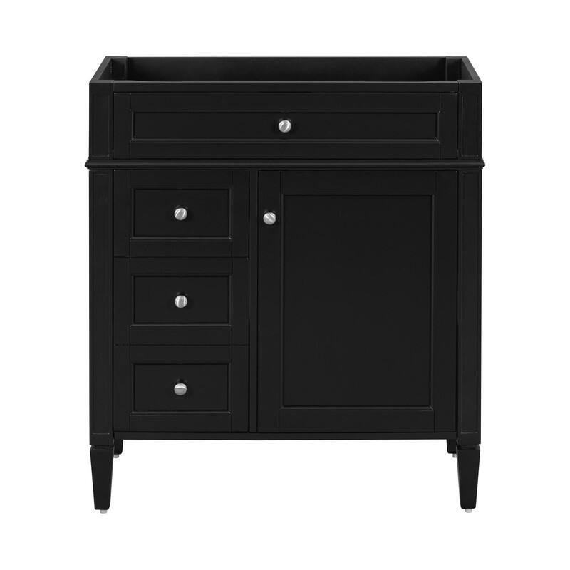 30'' Modern Bathroom Vanity with Top Sink, 2 Drawers and Tip-out Drawer