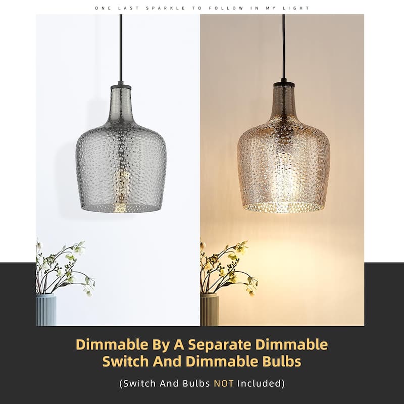1-Light Hammered Glass Pendant Light