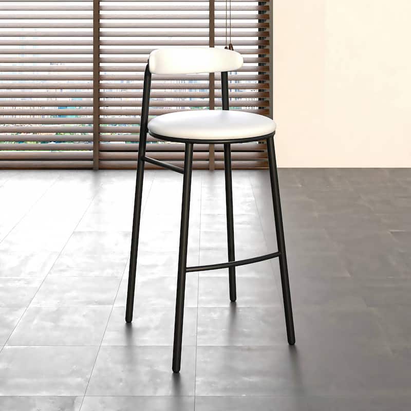 Upholstered Leather Bar Stool Accent Kitchen Chair Lume Collection Set of 2