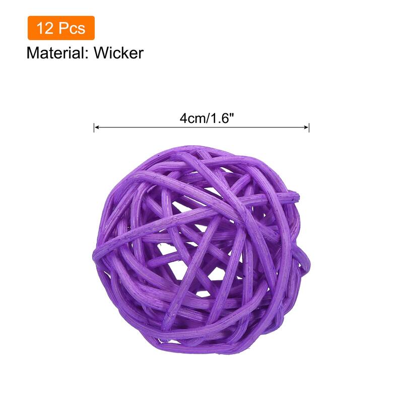 12 Pcs Wicker Rattan Balls 1.6 Inch Rattan Decorative Balls