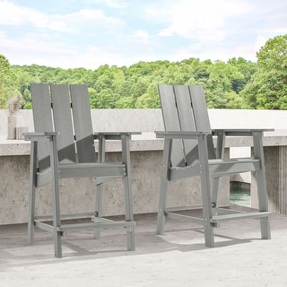 BONOSUKI Patio Adirondack Chair Weather Resistant,Bar Chair-Set of 2