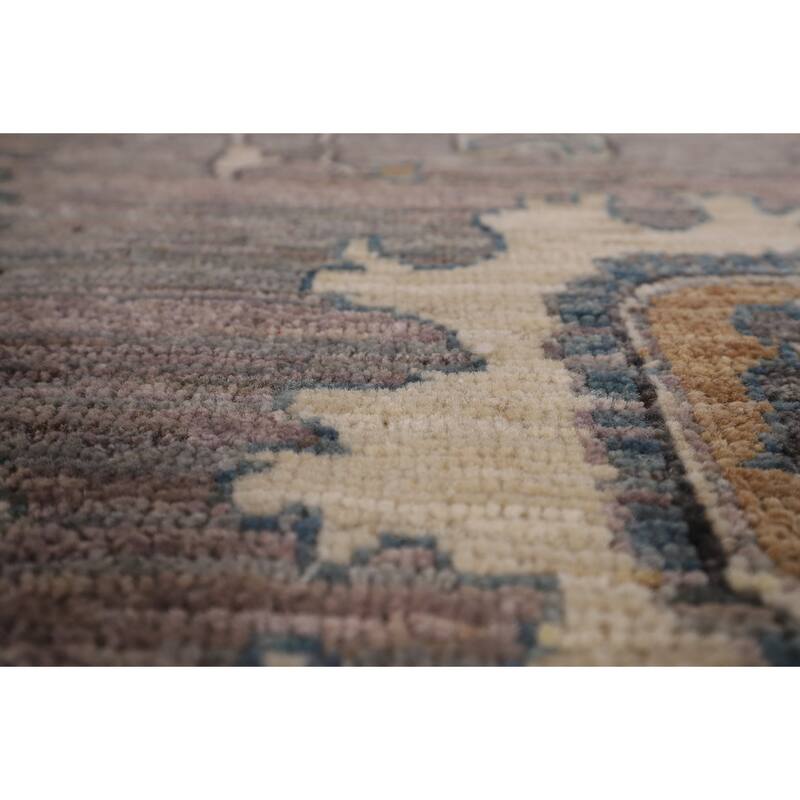 Gray Turkish Oushak Vegetable Dye Area Rug Hand-Knotted Wool Carpet - 5'10"x 8'6"