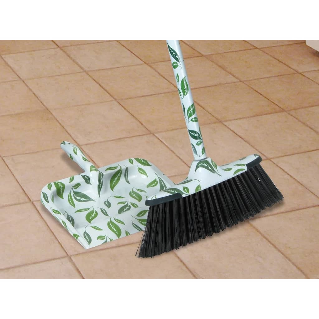 Leaf Design Broom and Dust pan set