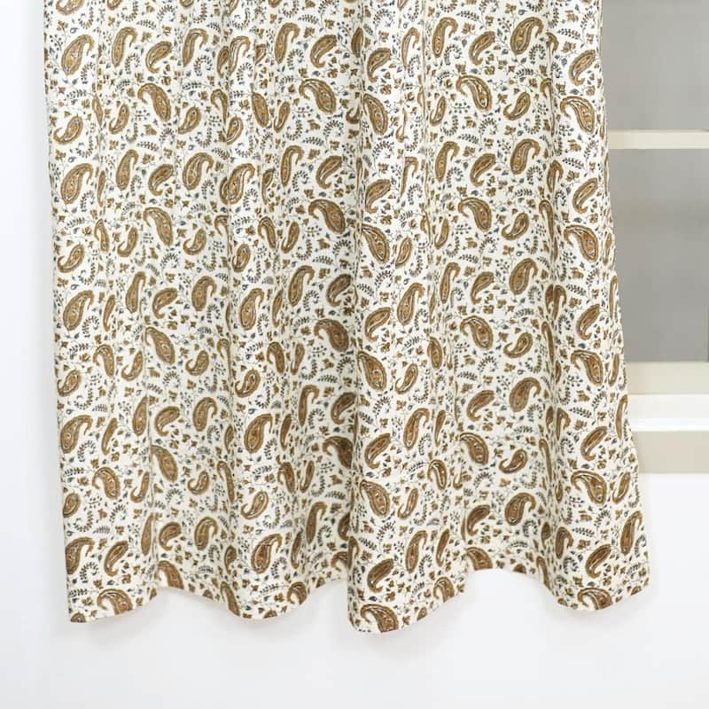 Fabdivine Block Print Curtain or Drape Decorative Home Accent Bed or Living Room