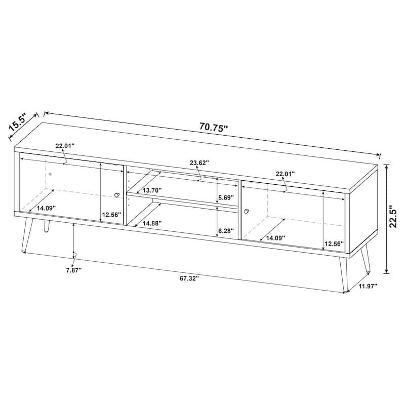 Allie 2-door Engineered Wood 71" TV Stand Distressed Pine