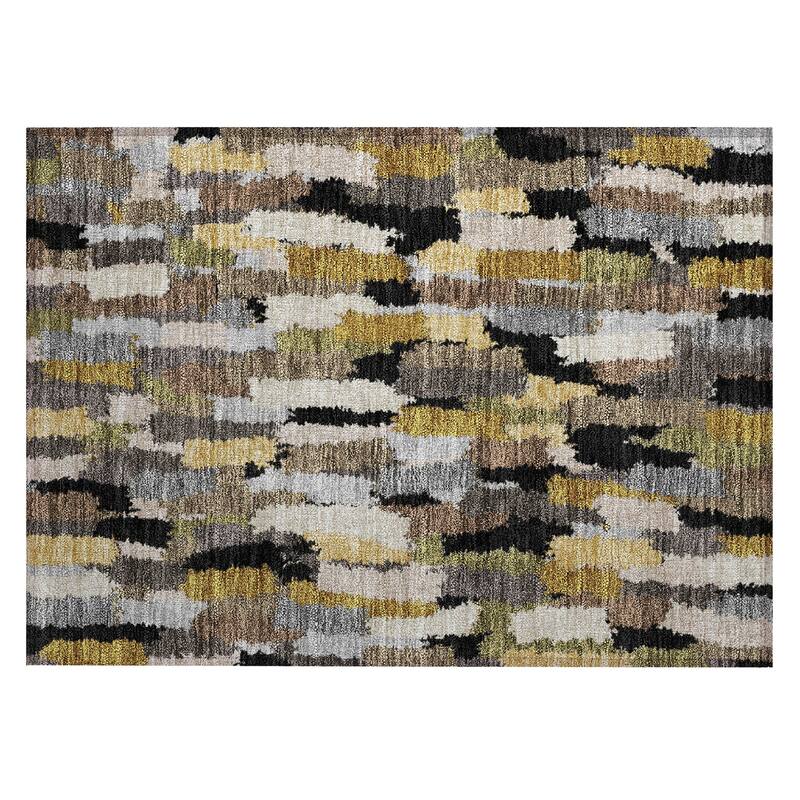 Machine Washable Indoor/ Outdoor Contemporary Stacks Chantille Rug