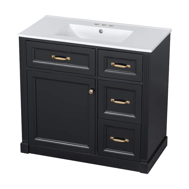Bathroom Vanity with Sink, Cabinet with Drawers