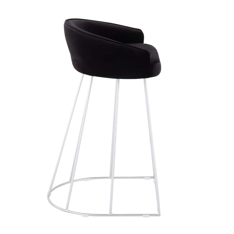 Silver Orchid Haid Velvet Upholstered Counter Stool (Set of 2)