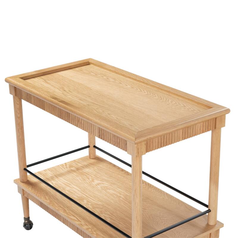 SAFAVIEH Couture Donna Brielle 2-Shelf Wood Bar cart - 38"W x 20"D x 32"H