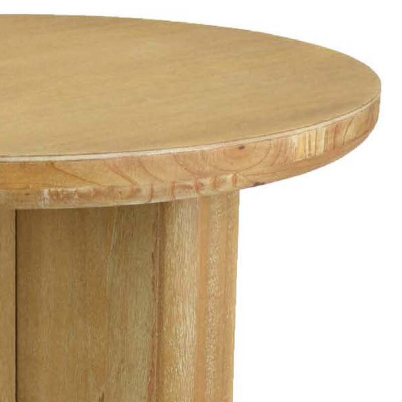 Round Side End Table, X Shaped Paneled Legs, 24 Inch Brown Wood