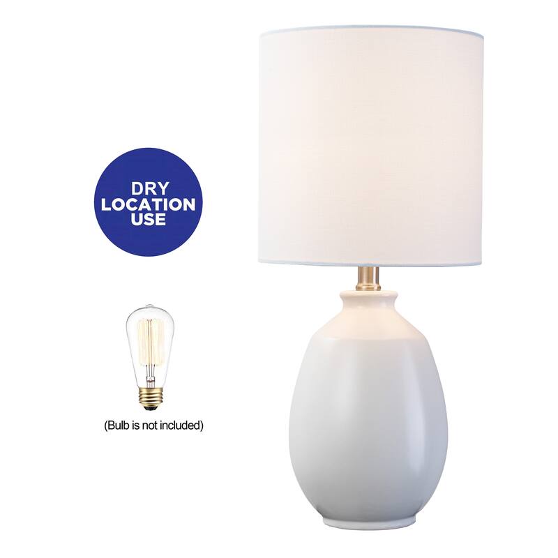 C Cattleya 19in Ceramic Table Lamp with Fabric Linen Shade