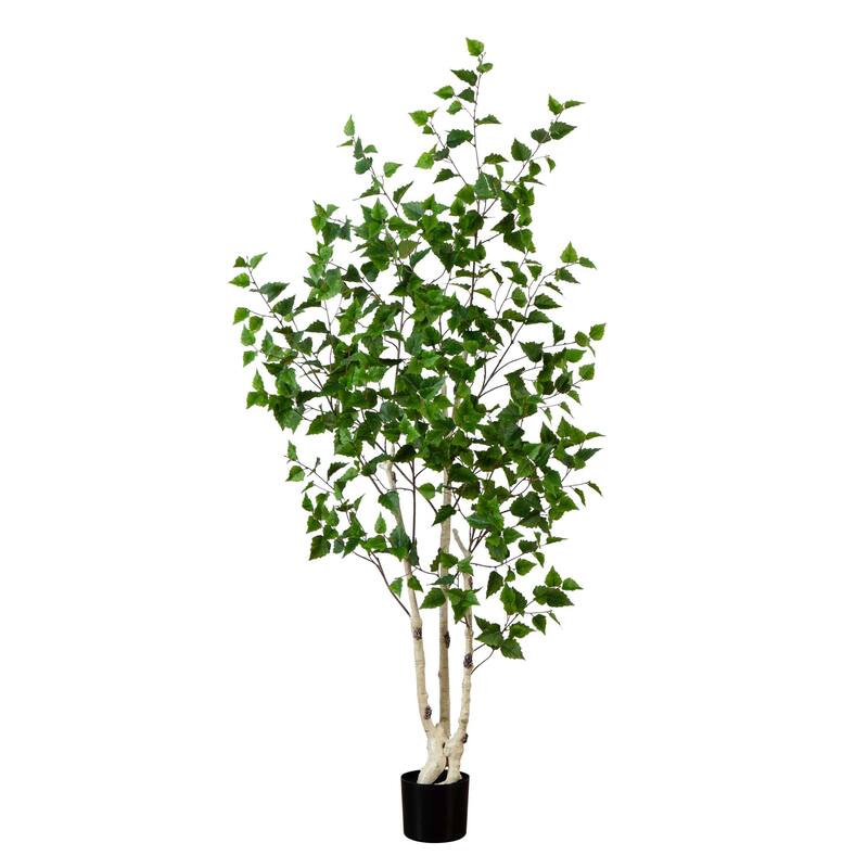 6' Artificial Birch Tree with Real Touch Leaves - Green