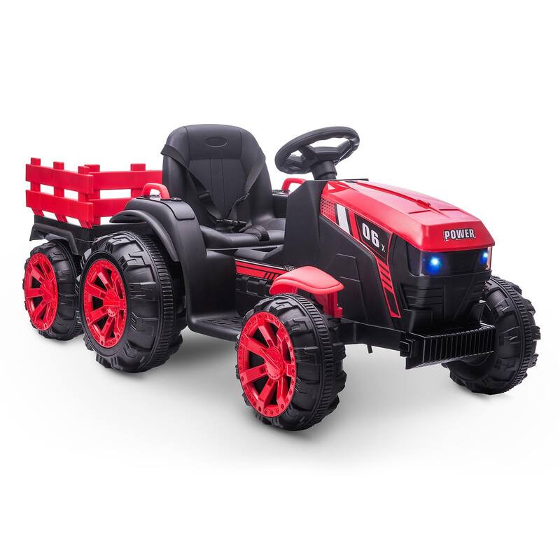 12V Kids Ride On Tractor with Trailer