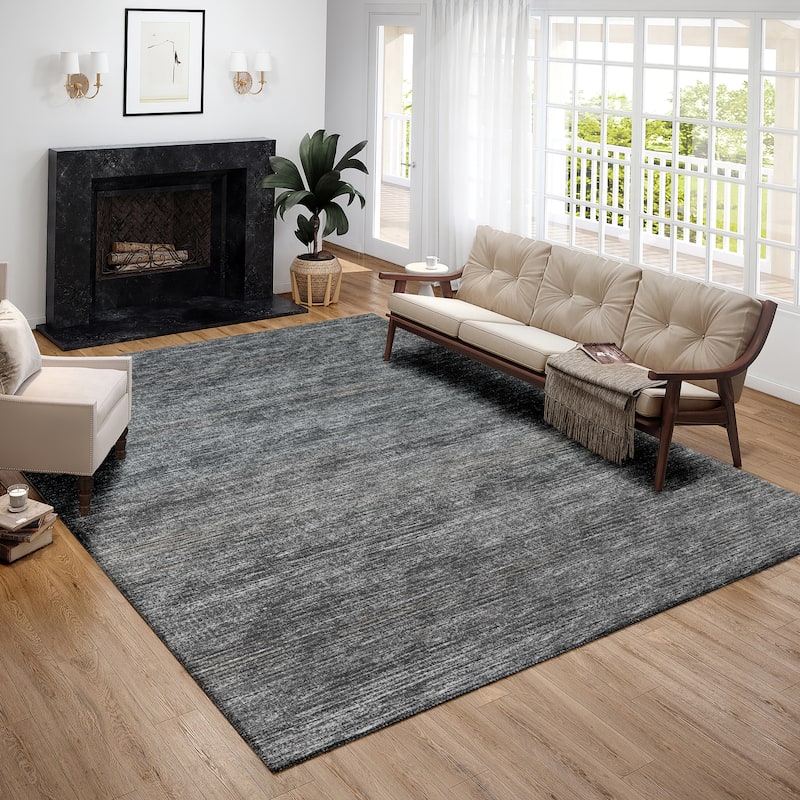Indoor/ Outdoor Marston Dynamic Transitional Striped Washable Area Rug - 3' x 5' - Gray