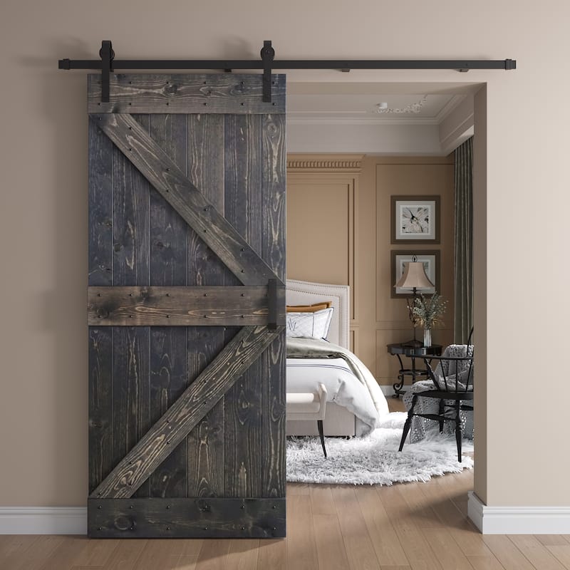 Coast Sequoia 36in x 84in K Series Pine Wood Sliding Barn Door With Hardware Kit