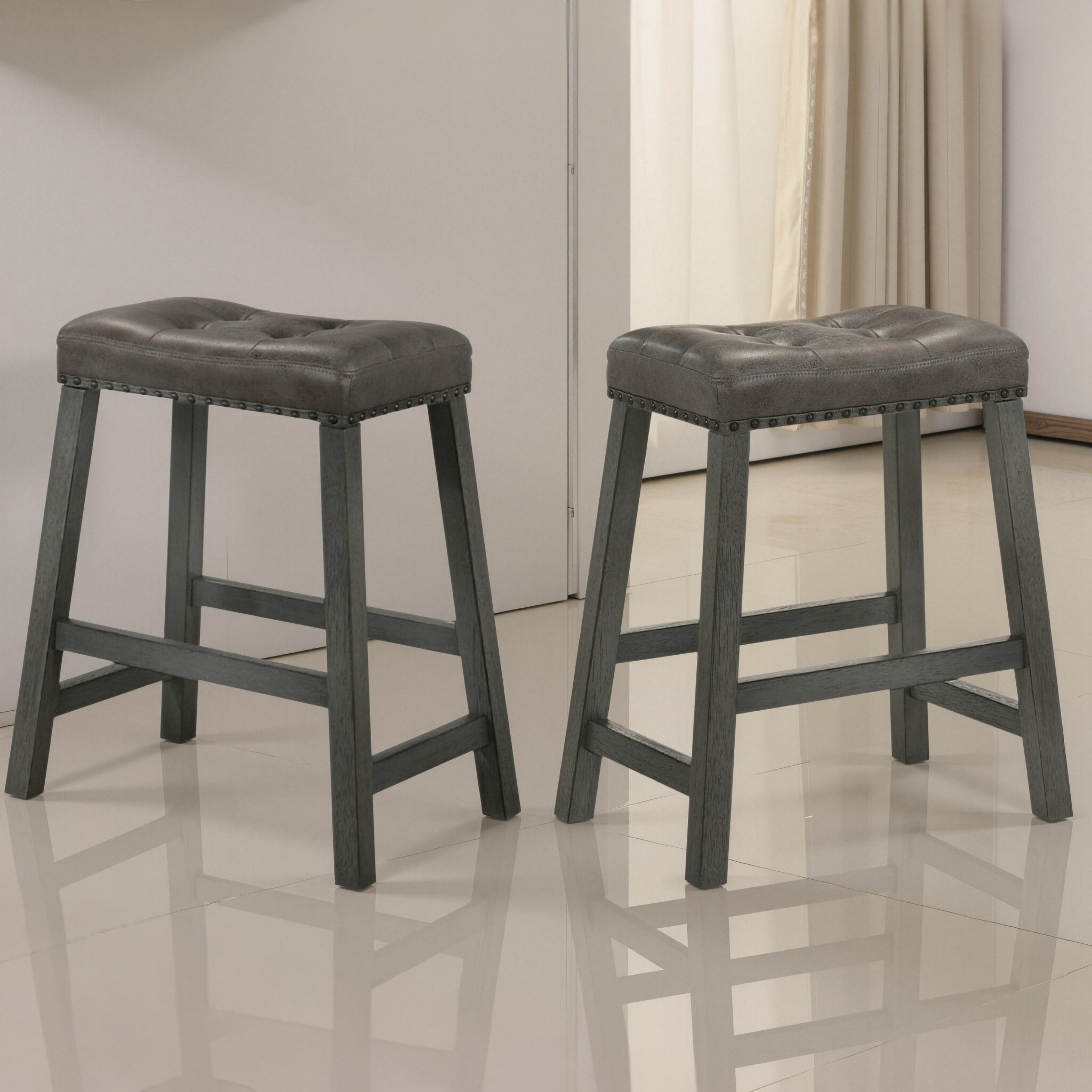 Swivel Bar Stools With Breathable Cotton And Linen Soft Cushions, Metal Frames Without Rust