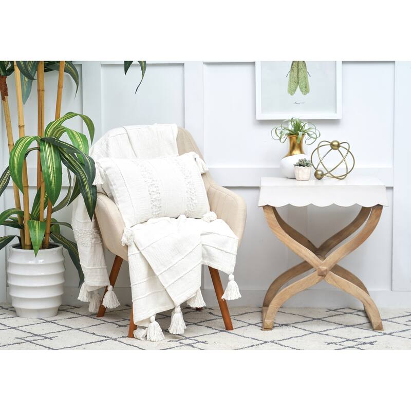 Barton White Throw Blanket