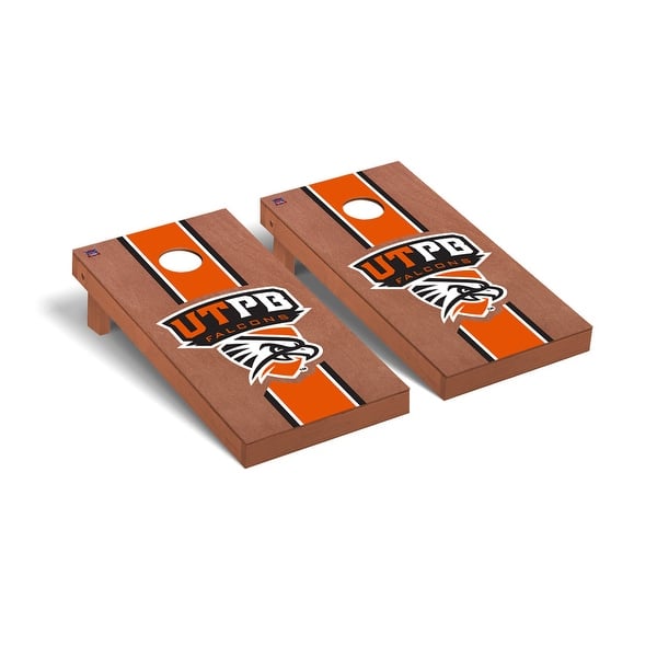 slide 2 of 5, Texas Permian Basin Falcons Rosewood Cornhole Board Set