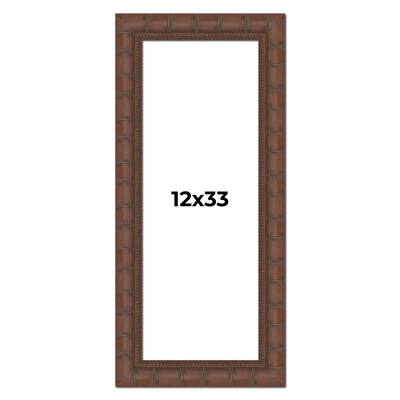 12x33 Frame Pewter Solid Wood Picture Frame Width 1.625 Inches | Interior Frame Depth 0.6875 Inches