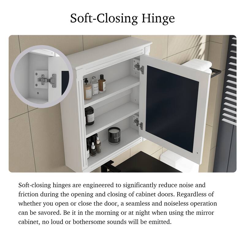 24'' x 27'' Wall Mounted Medicine Cabinet with Height Adjustable Shelf