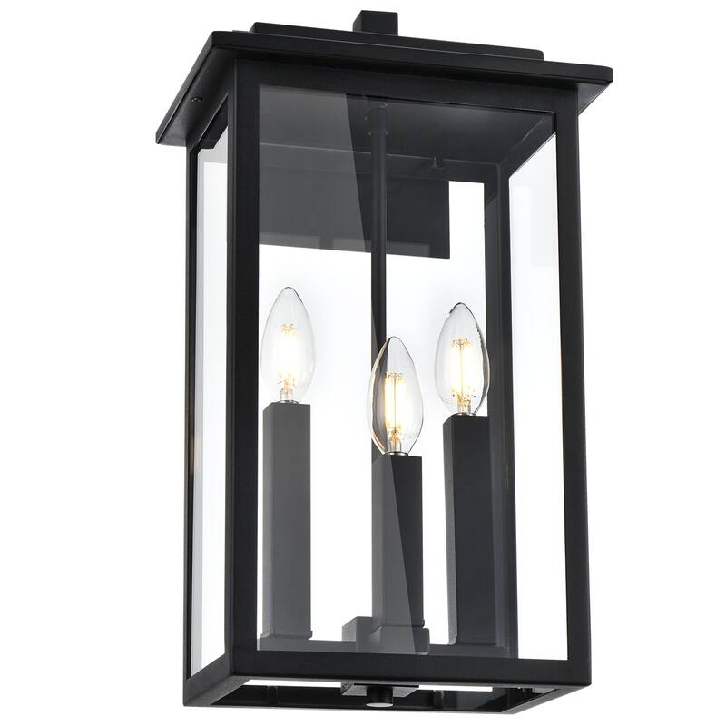 Outdoor Light Fixutre Farmhouse Wall Lantern Sconce with Clear Glass
